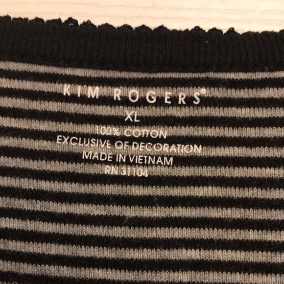 Kim Rogers women’s striped 3/4 sleeve top size XL - Picture 6 of 16